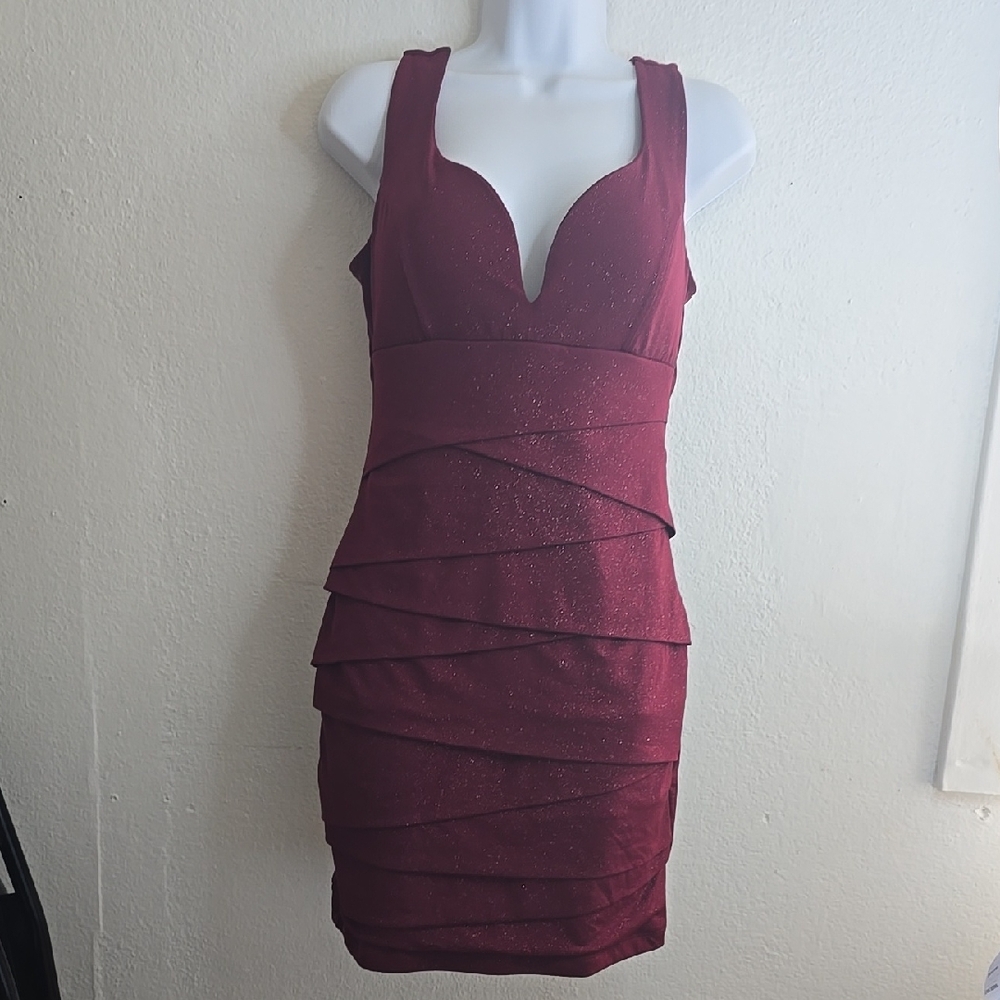 Elegant Burgundy Sleeveless Dress